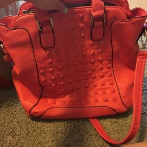 Beautiful Salmon Studded Handbag!
